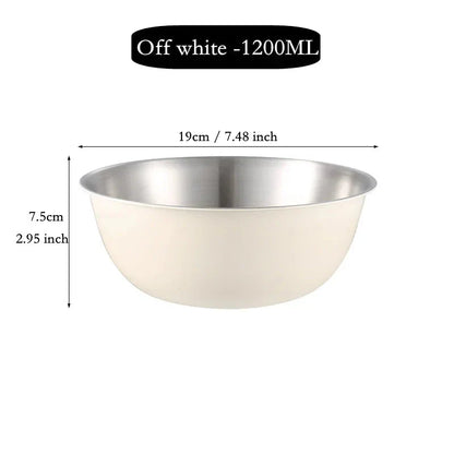 304 Stainless Steel Salad Mixing Bowl – Egg Beater, Dough and Food Prep Bowl for Kitchen Use